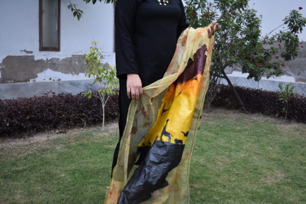 Calin Handprinted Dupatta - Image 5