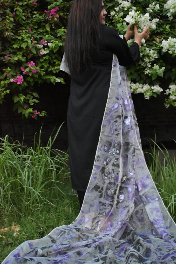 Morada Hand Painted Two Shaded Dupatta