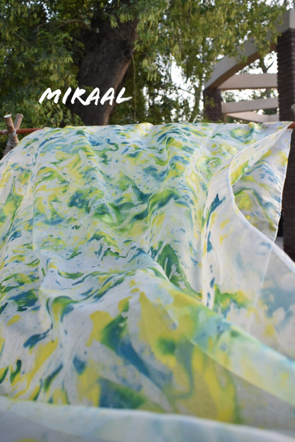 Lima Organza Hand Painted Three Shaded Dupatta - Image 3