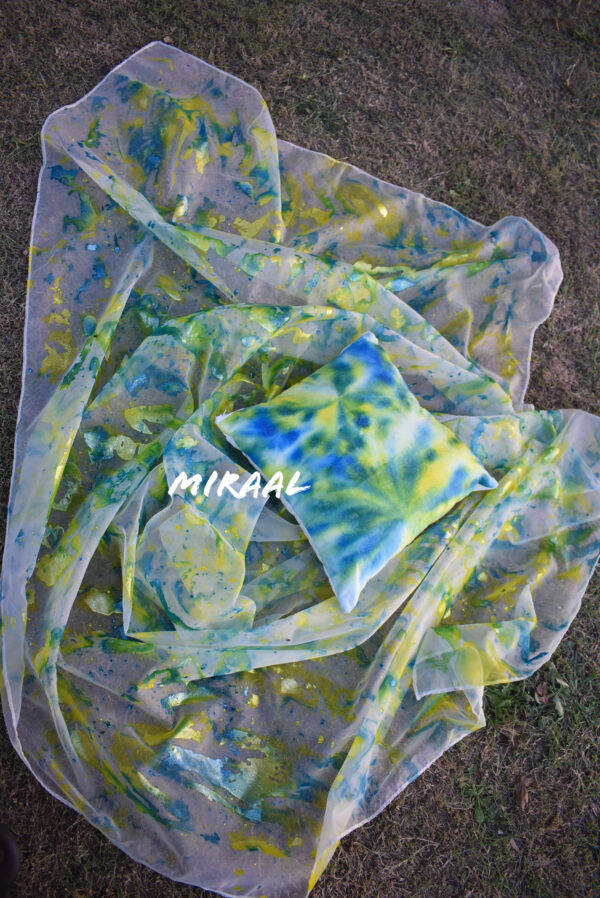 Lima Organza Hand Painted Three Shaded Dupatta - Image 6